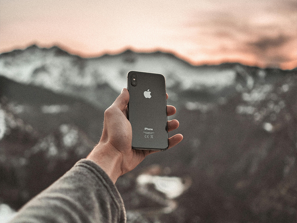 Phone in the mountains
                